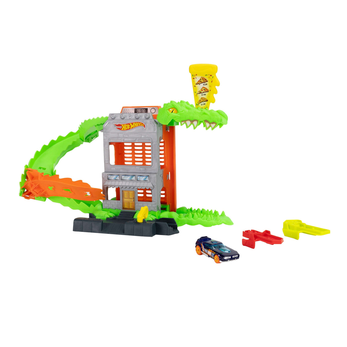 Pista Coches Ataque De Cocodrilo Hot Wheels City