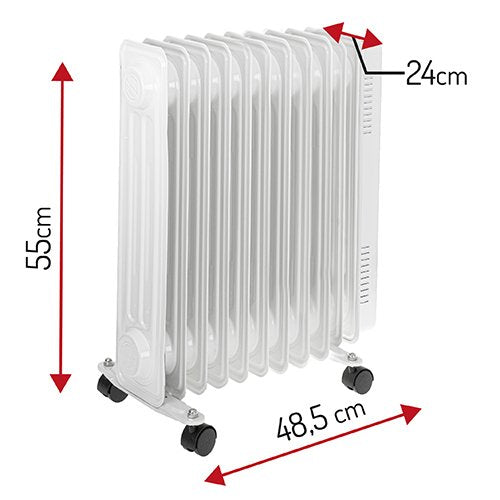 Calefactor Eléctrico Adler Ad 7817  Interior Blanco 2500 W Radiador De Aceite Eléctrico