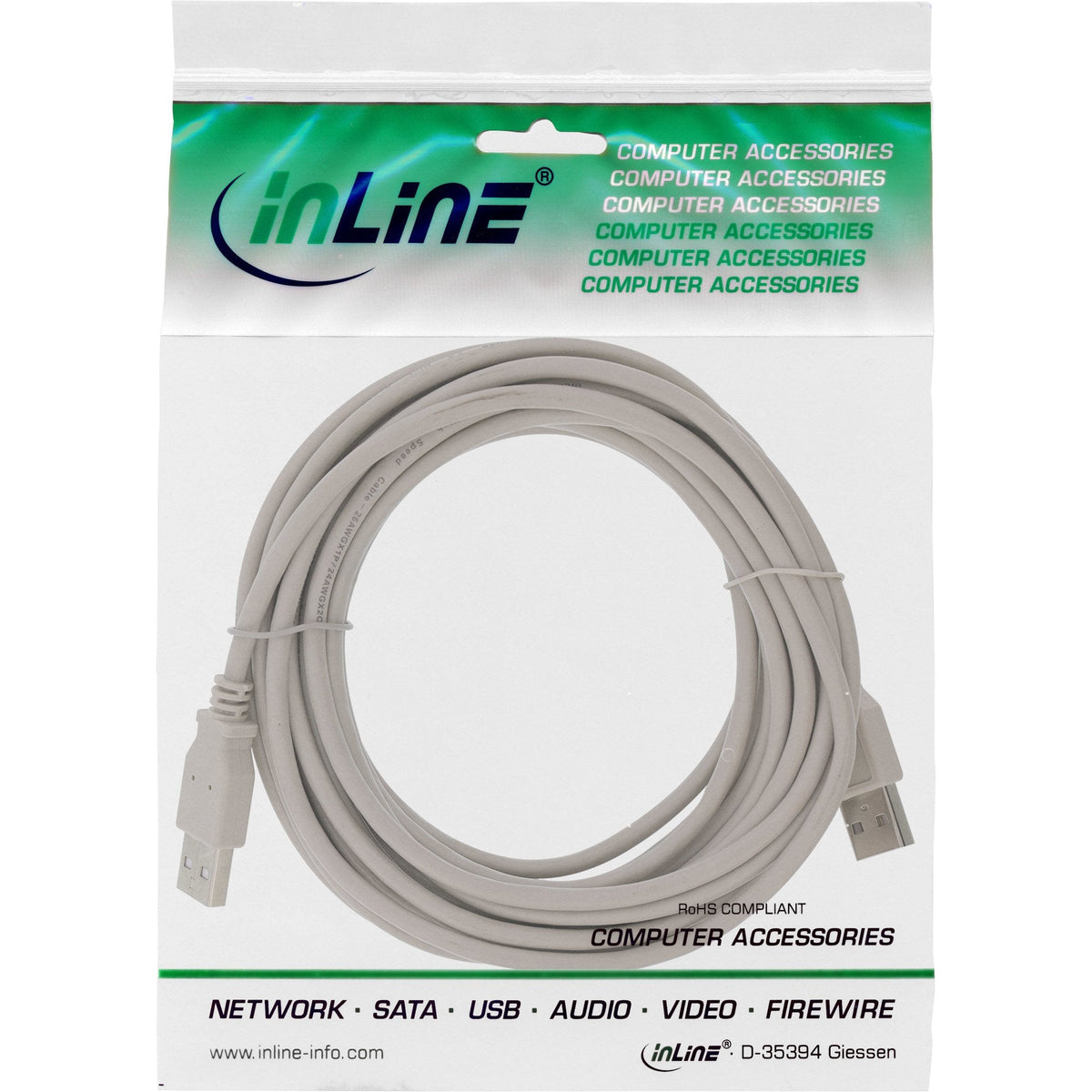 Inline® Usb 2.0 Cable Type A Macho / Macho Beige 0.5m
