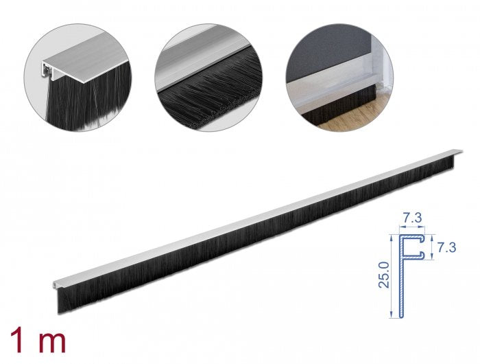 Delock Bürmenmreifen 40 Mm Con Alu-Profil Gewinkelt 1m