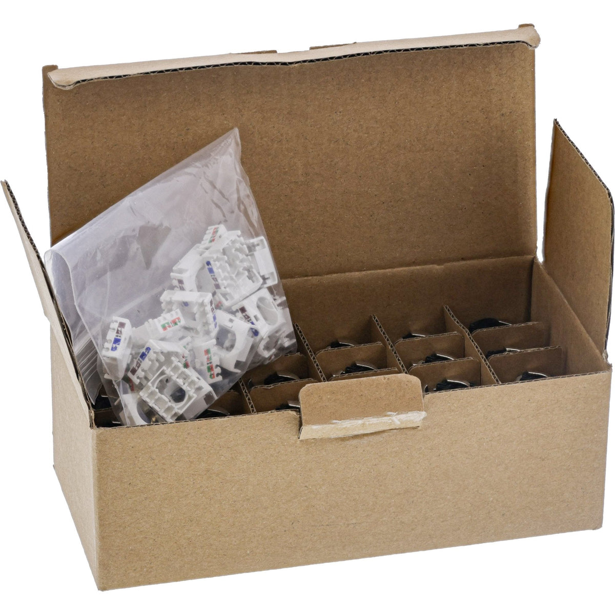 24pcs. Bulk-Pack Inline® Keystone Rj45 Jack Slim, Snap-In, Cat.6a, Integrated Cable Tie