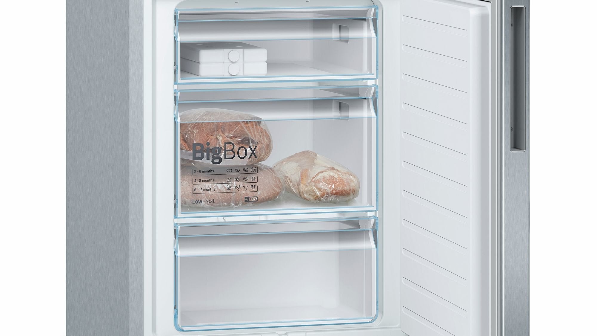Bosch Home Kge36aica Series 6, Combinación De Enfriamiento/Congelador De Acero Inoxidable Kge36aica