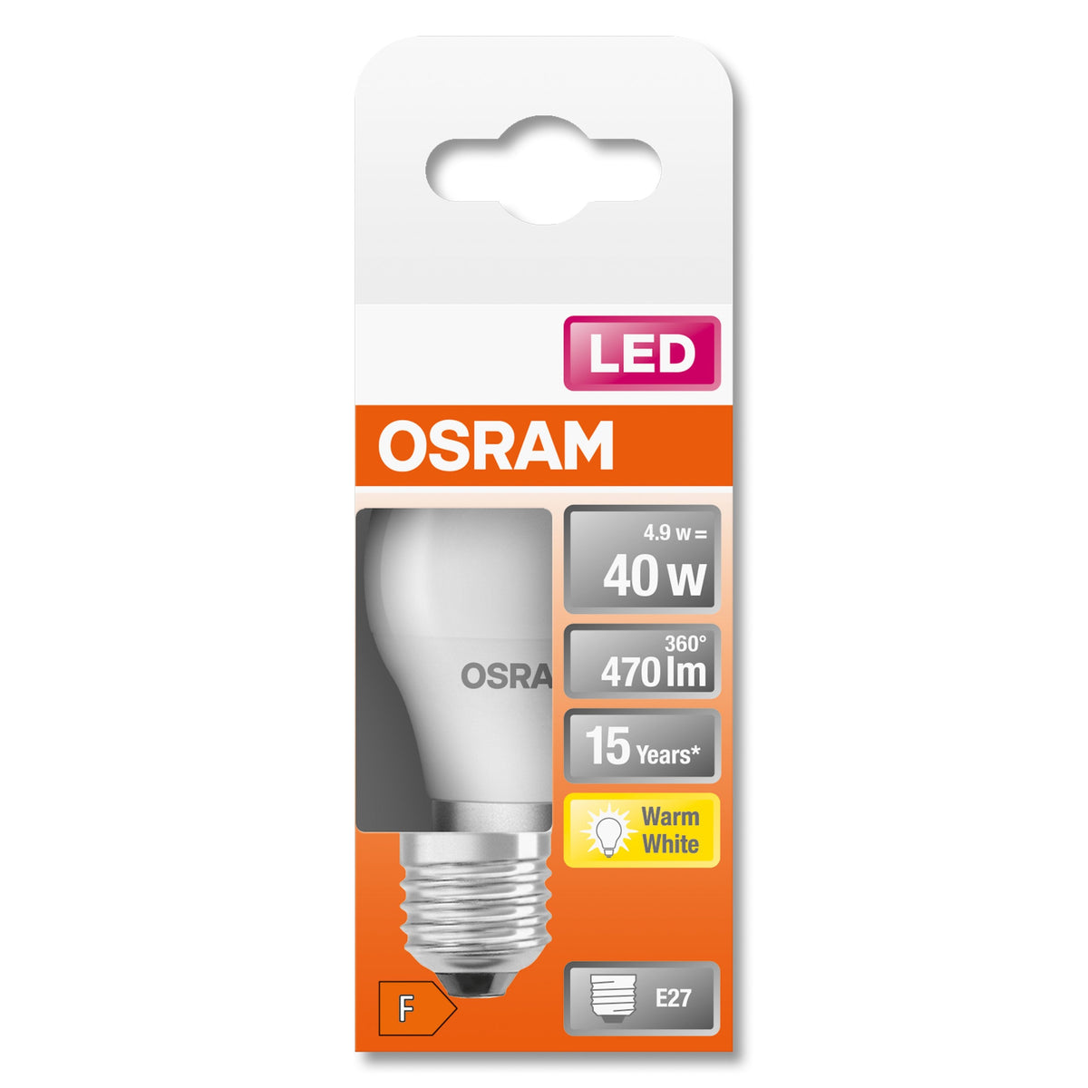 Osram 4058075431034 Led Eek F A - G E27 Birnenform Blanco Cálido O X L 45 Mm