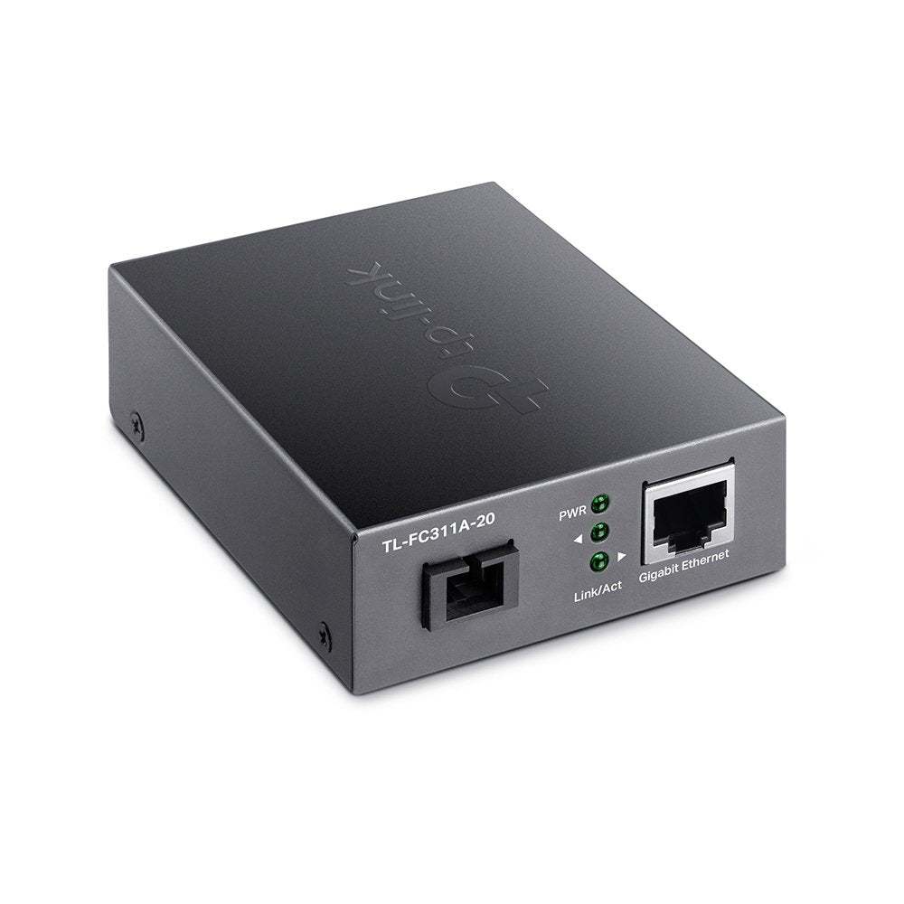 Convertidor De Fibra Tp-Link Fc311a-20  Single-Mode Gigabit Bidireccional De 1p Rj45 10/100/1000 A 1p Sc Port Gigabit Cobertura 20km