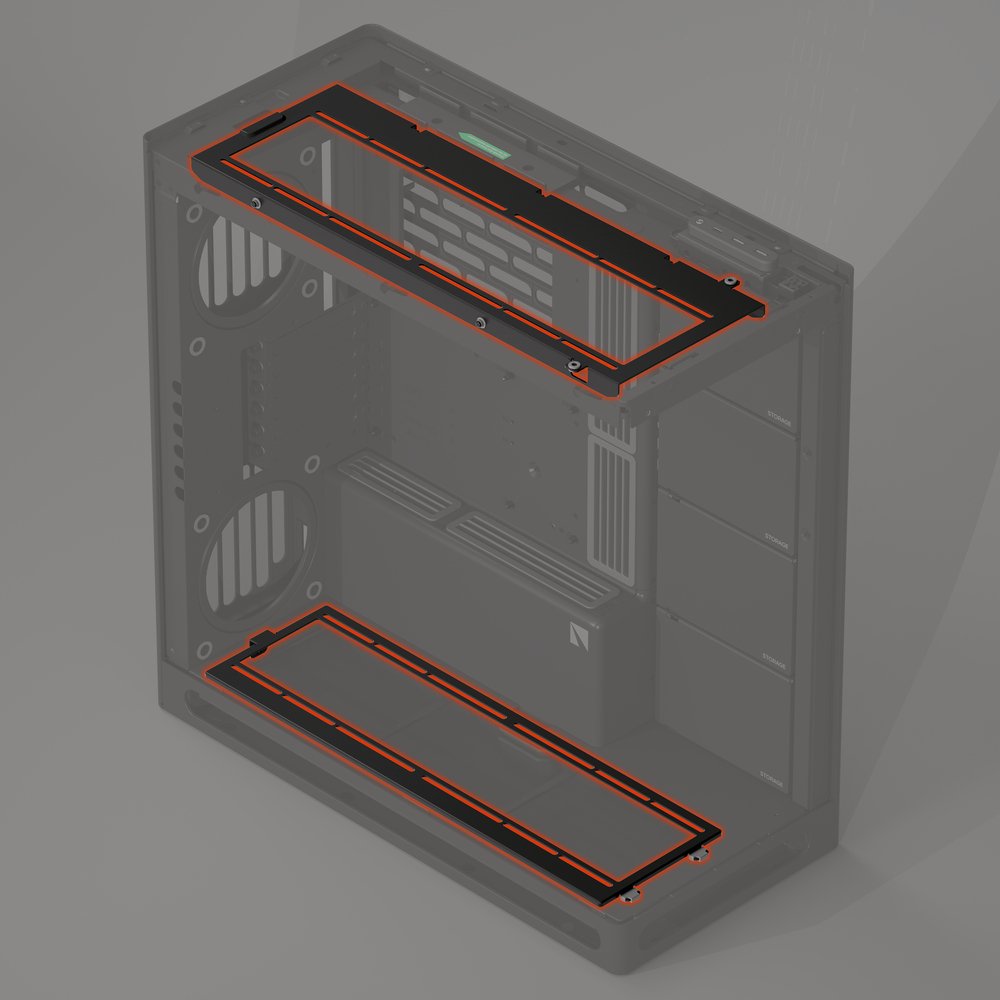 Havn Hs 420 Fan Brackets Para 360 Mm Radiatoren - Negro