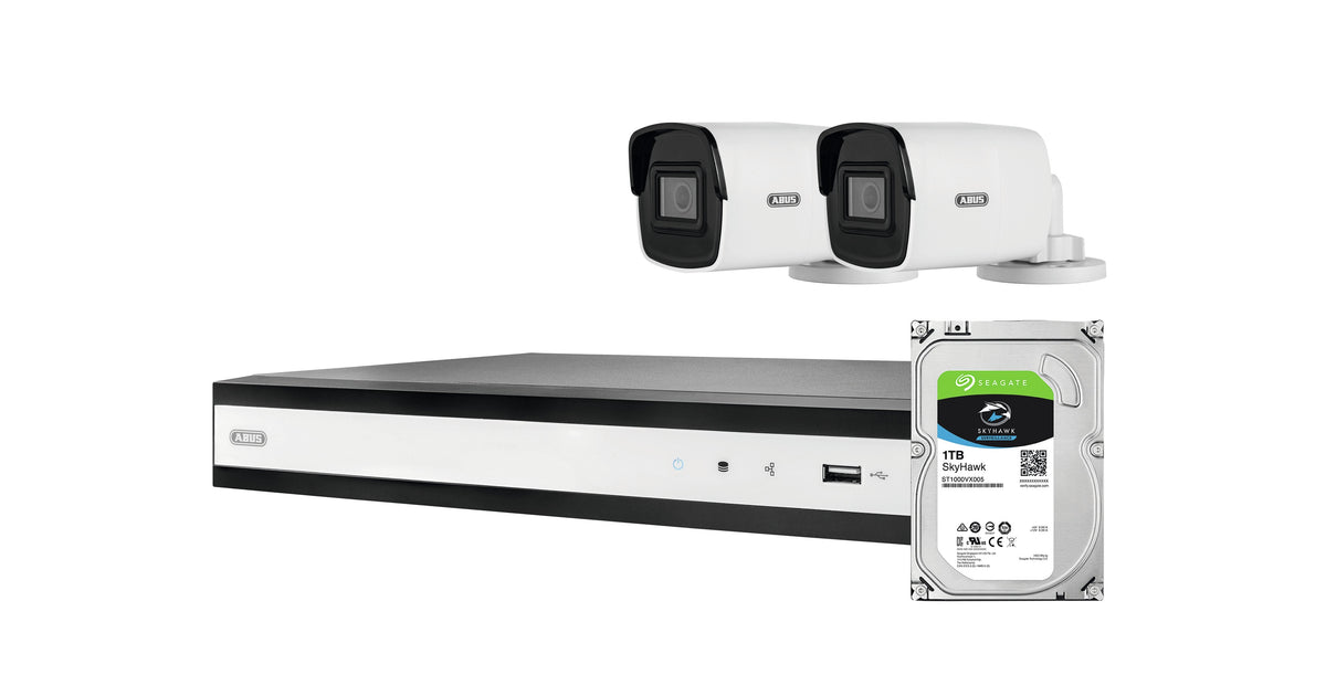 Abus Poe-Video-Set: 2 Mini-Tube-Kameras + Nvr