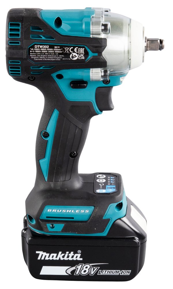 Llave De Impacto Inalámbrica Makita Dtw302z, 18 Voltios Azul/Negro, Sin Batería Ni Cargador Dtw302z