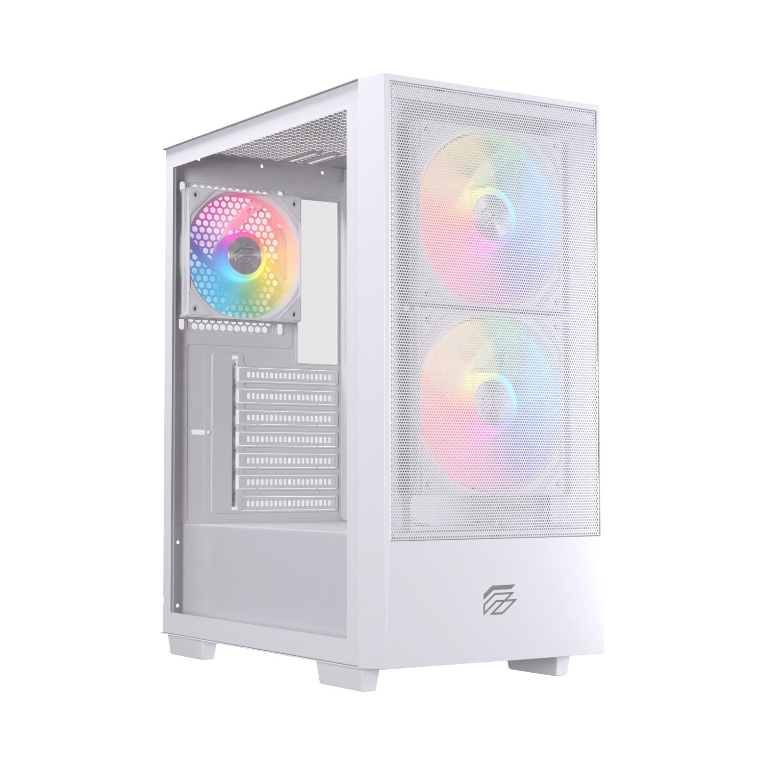 Caja Atx Semitorre Einarex P100 Rgb Blanca 3 Fans Excs-Pl-100r-W