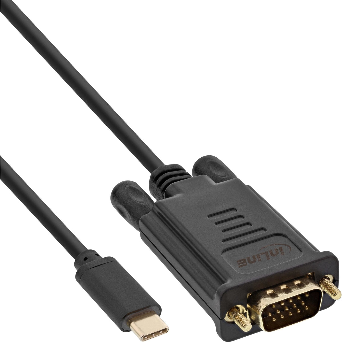 Cable Inline, Usb Tipo C Macho A Vga Macho (Modo Alternativo Dp), Negro, 2 M