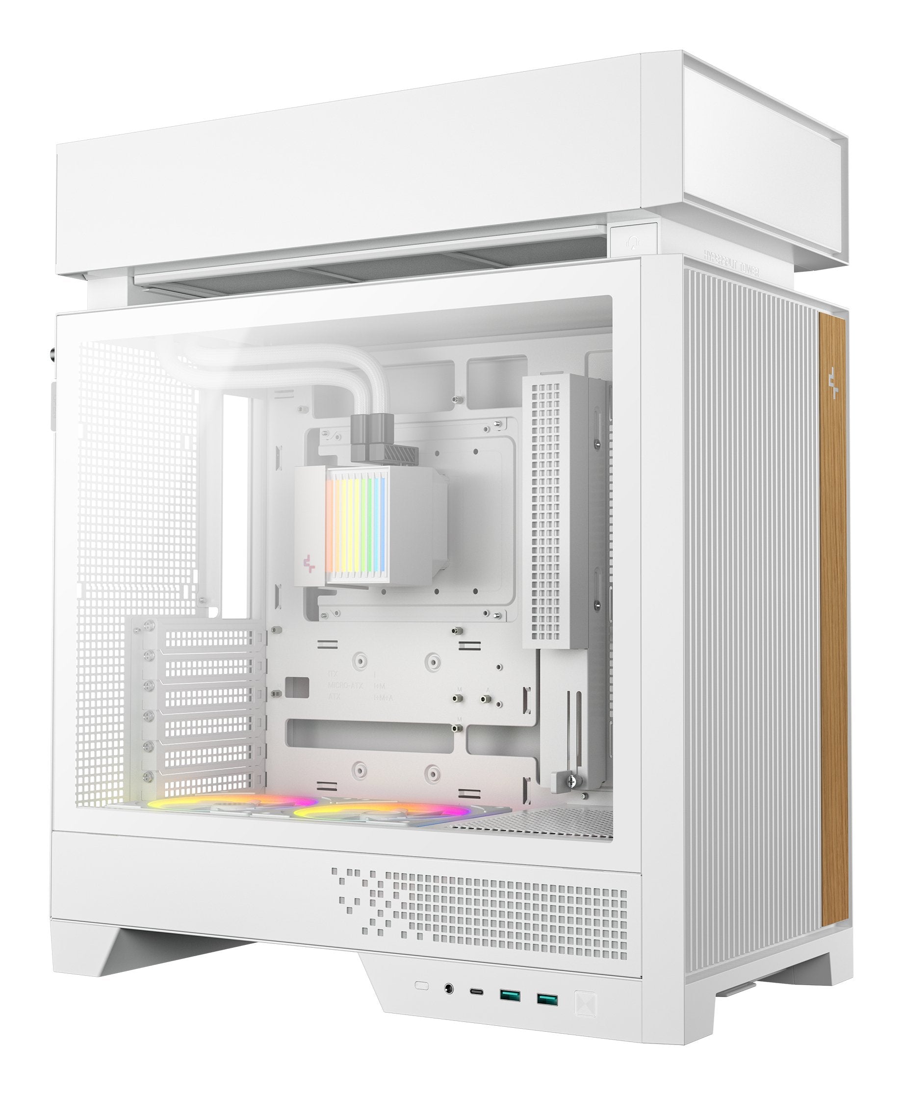 Caja Pc Deepcool Cl6600 Wh Atx 360 Aio Blanco