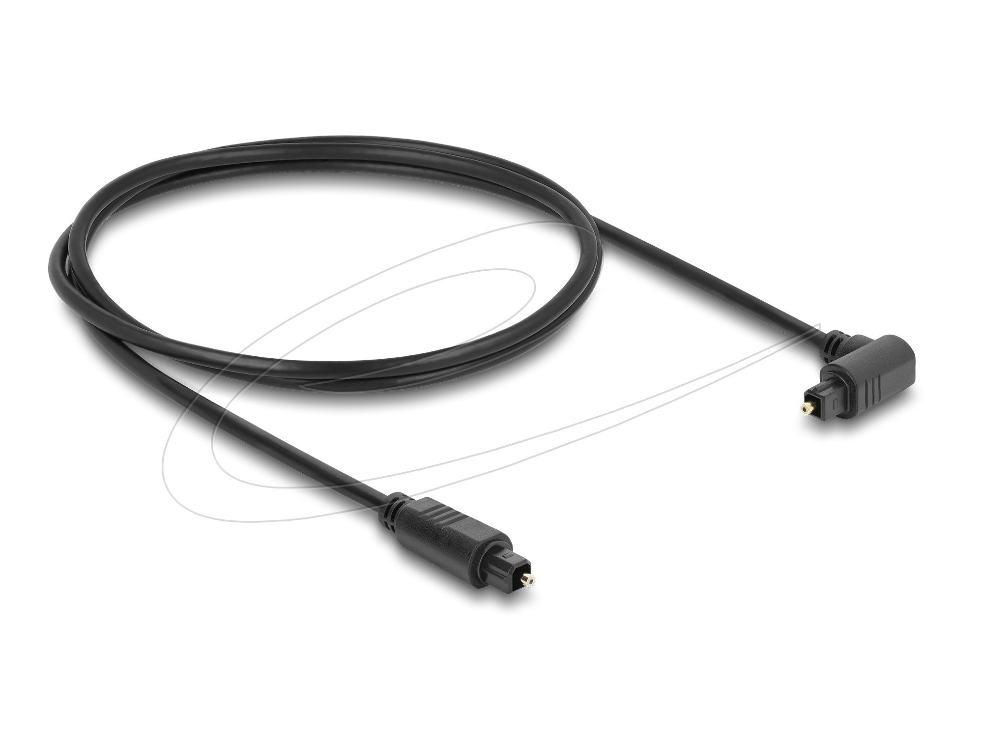 Delock Toslink Cable Stecker 90° Gewinkelt Auf Stecker Gerade, Ø 4 Mm, 1 M, Schwarz