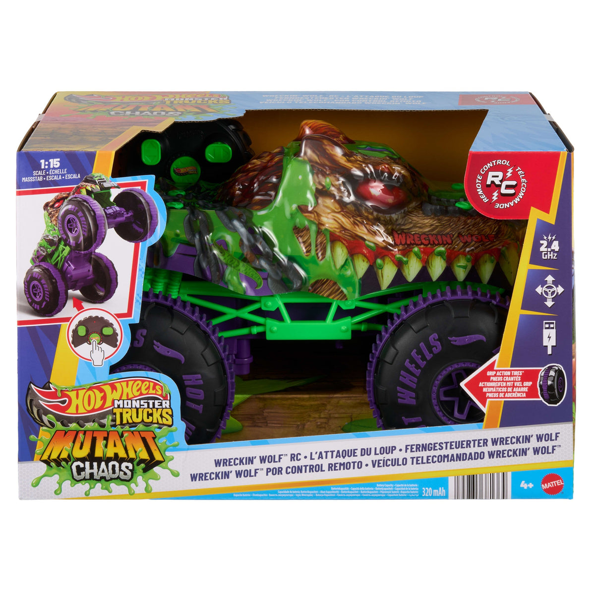 Coche Radio Control Wreckin Wolf Hot Wheels