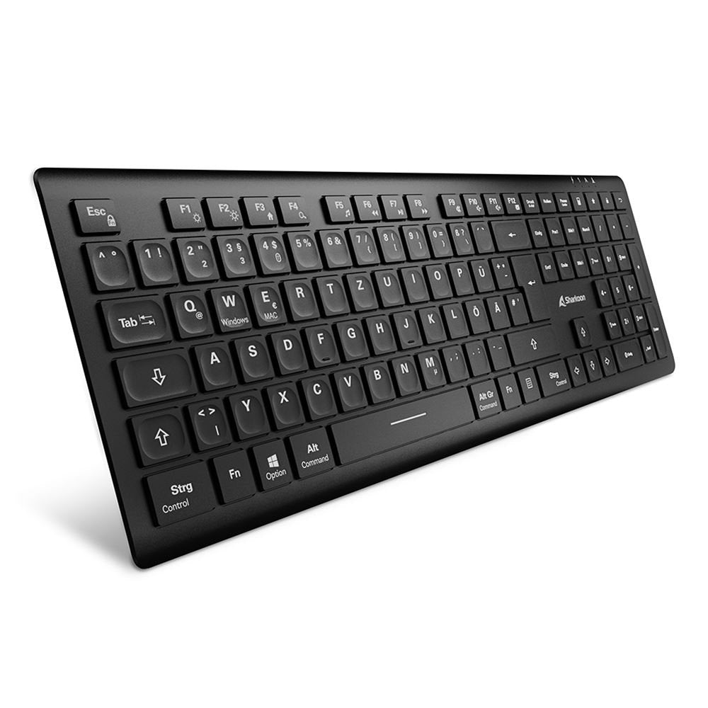 EAN 4044951042333 - Sharkoon OfficePal K30W bk teclado Hogar / Oficina USB QWERTZ Alemán Negro imagen 1