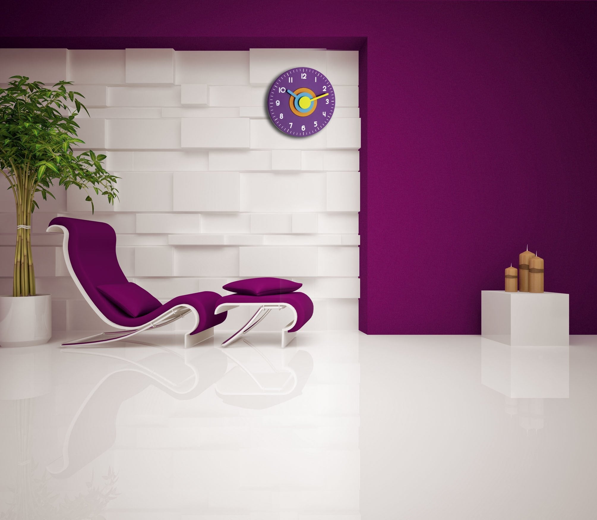 Tfa 60.3015.11 Reloj De Pared De Diseño Violeta