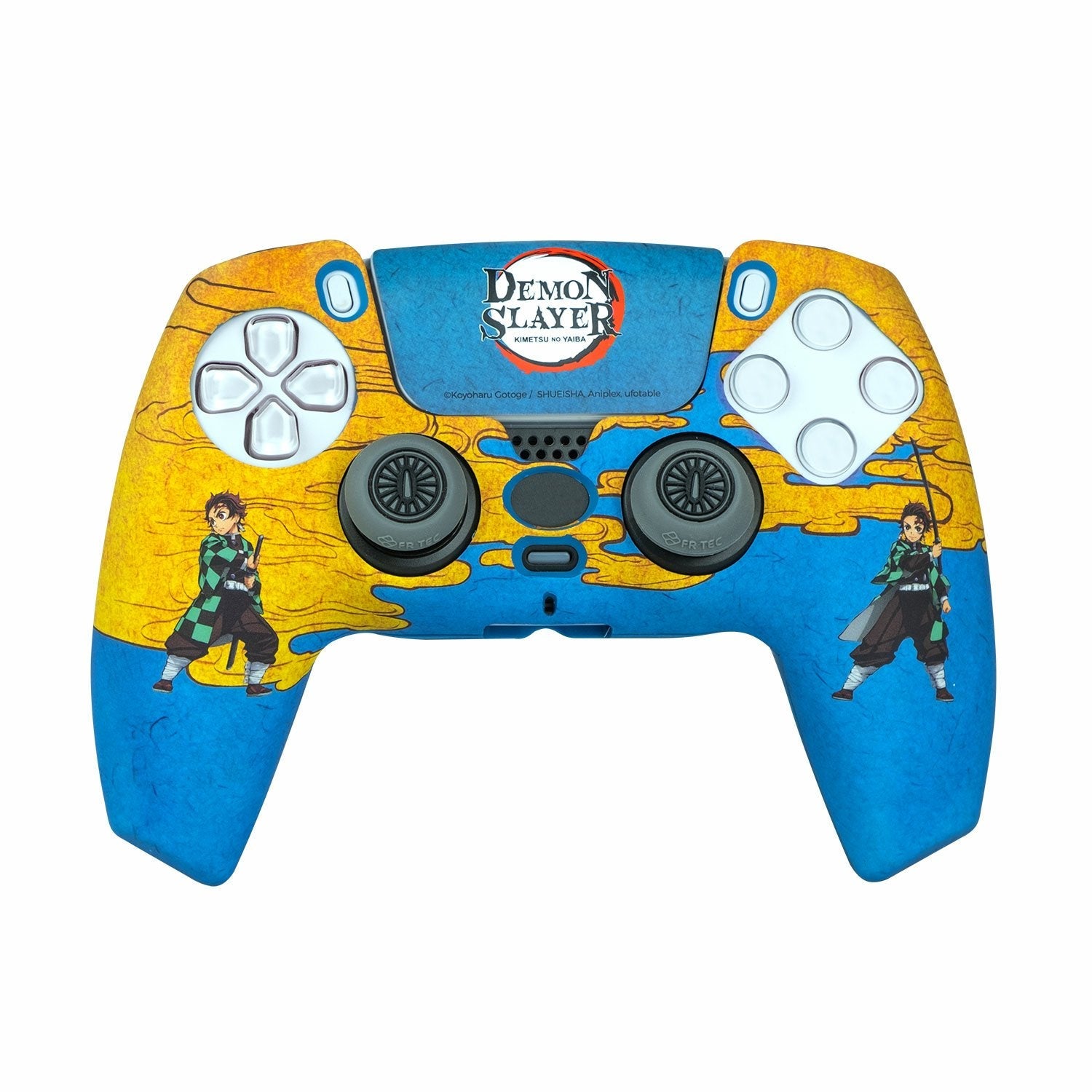 Fr-Tec Demon Slayer Kimetsu No Yaiba Tanjiro Kamado Pack Para Mando Ps5 De Carcasa Rigida + Grips + Sticker Para