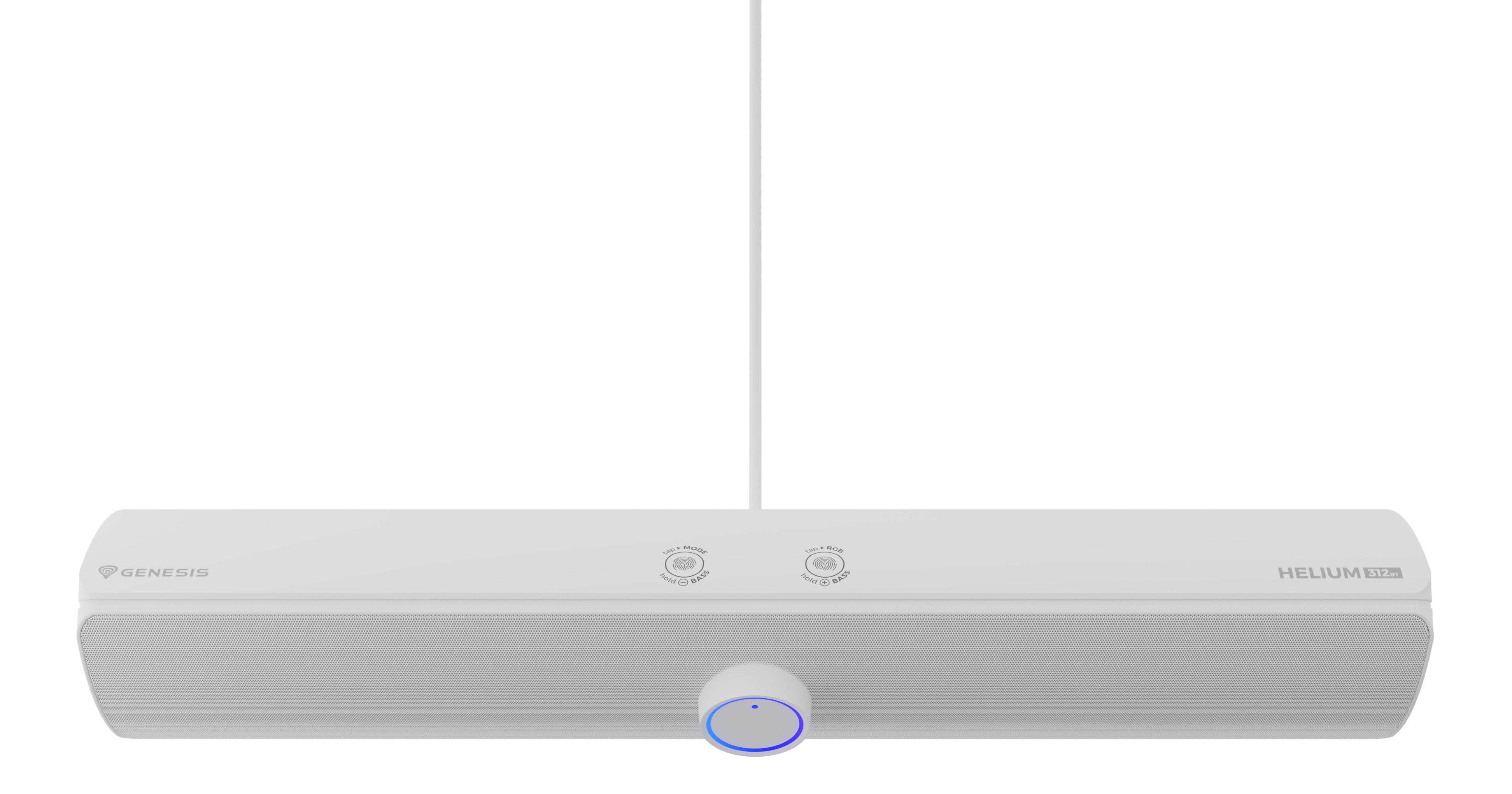 Barra De Sonido Bluetooth Genesis Helium 312bt 2.0 Rgb 10w Blanca