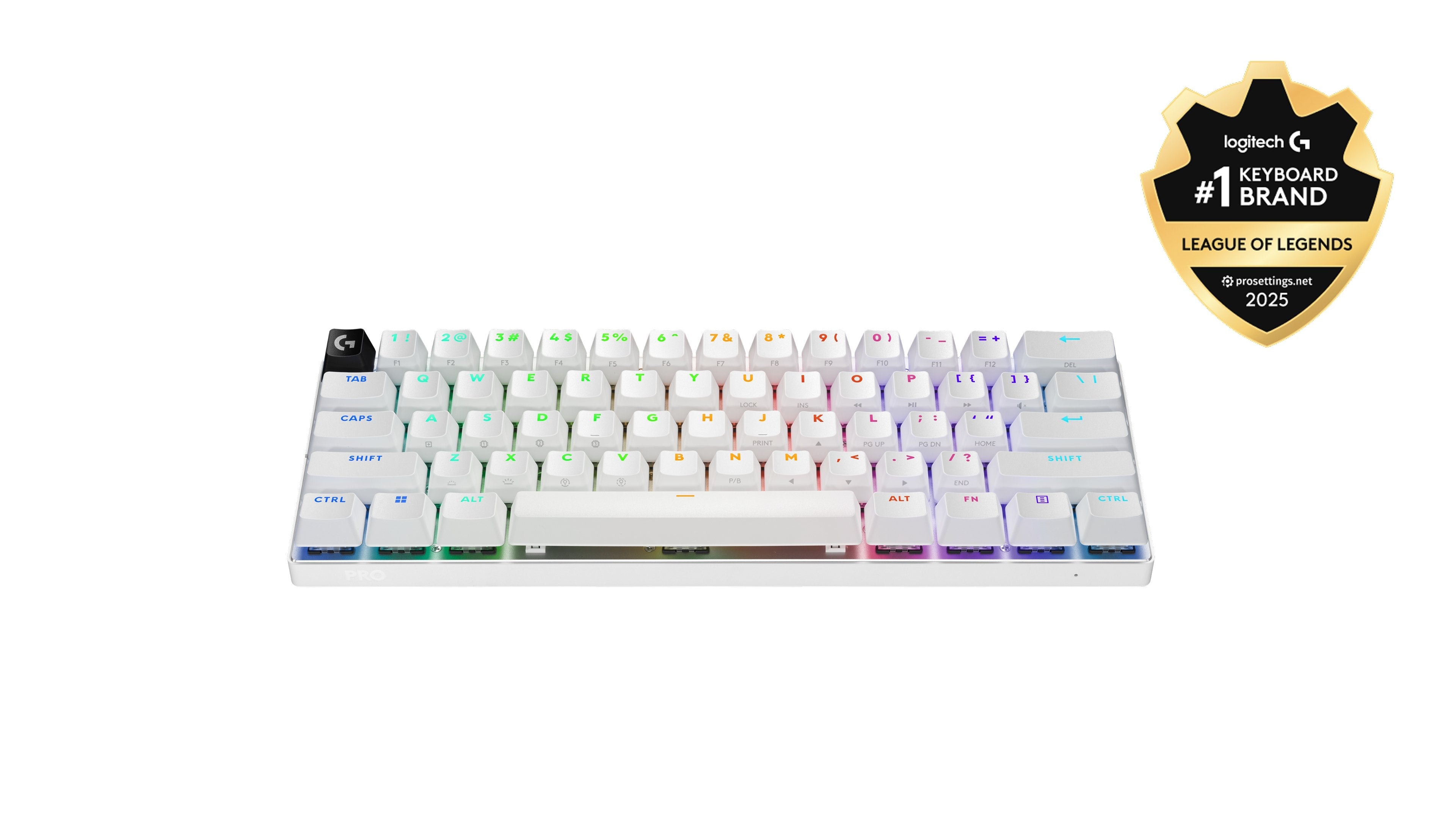 Logitech Pro X 60 Keyboard Usb + Rf Wireless + Bluetooth Qwerty Danish, Finnish, Norwegian, Swedish White