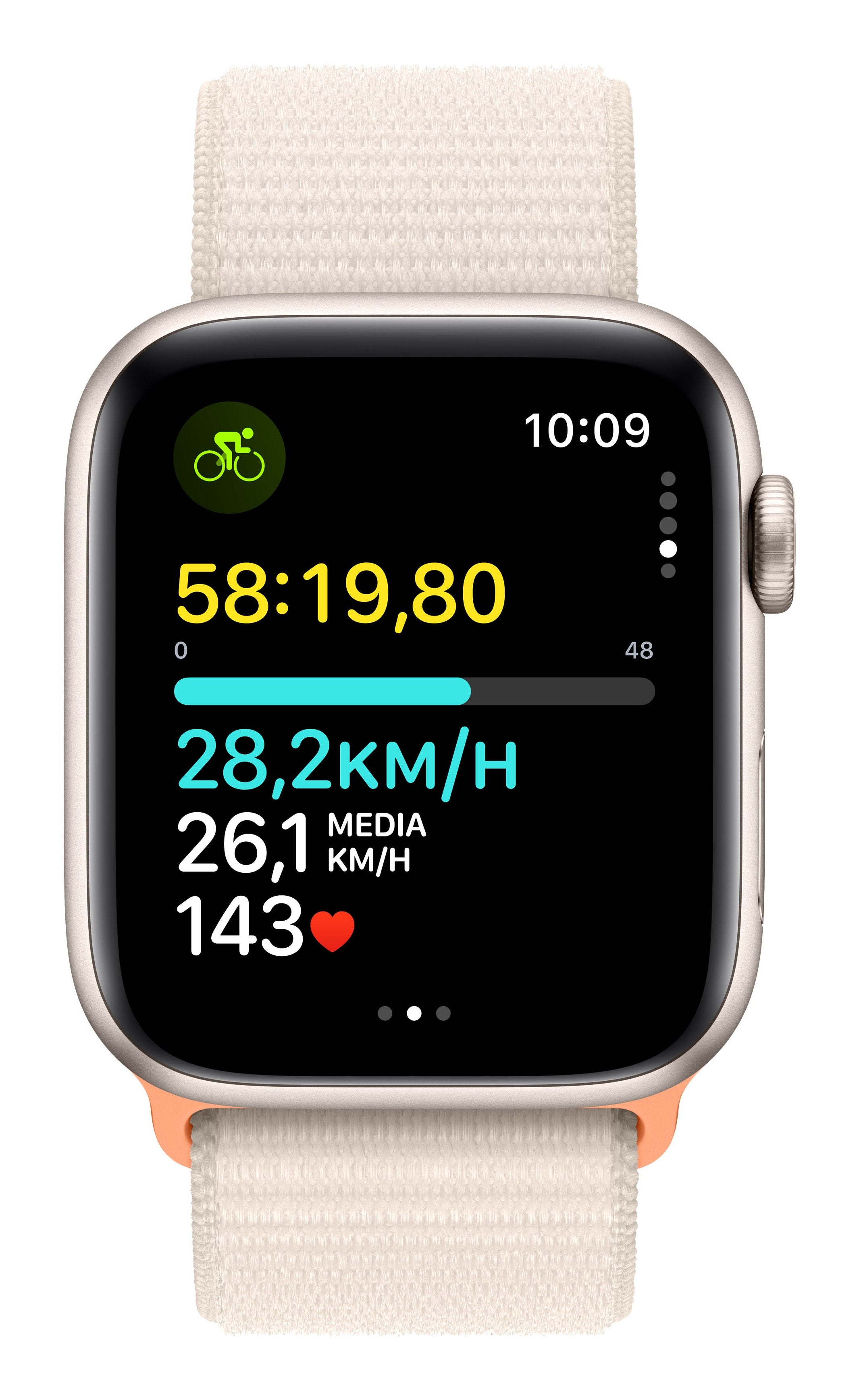 Apple Watch Se 2 Gen 2023 Gps 44mm Caja De Aluminio Blanco Estrella Correa Deportiva Loop Blanco Estrella
