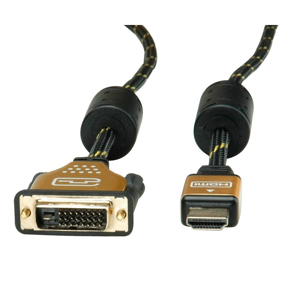 Roline Gold Monitorcable Dvi (24+1) - Hdmi, St St, 1 M