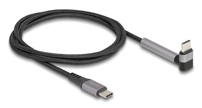 Cable Delock 81172 Usb 2.0 Usb Type-C Macho A Macho Acodado Con Función De Soporte Pd 3.0 60 W 1,5 M