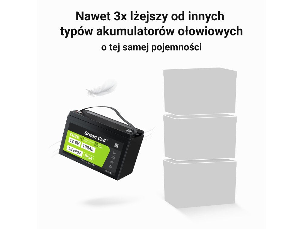 EAN 5904326374836 - Green Cell LFPGC12V100AH batería para sistema ups Fosfato de hierro-litio (LiFePo4) 12,8 V 100 Ah imagen 8