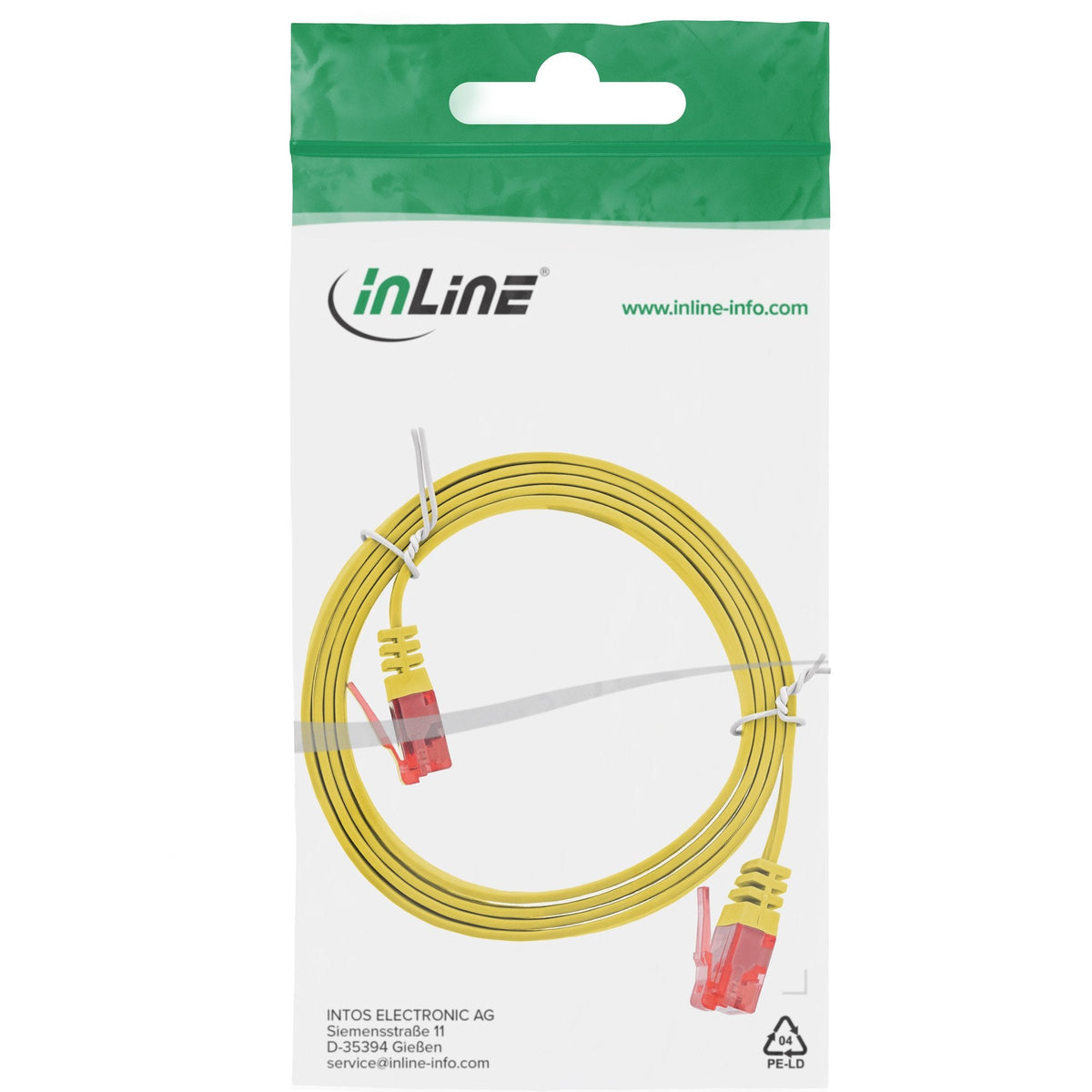 Inline Flat Ultraslim Cable De Red U/Utp Cat.6 Gigabit Ready Amarillo 1m