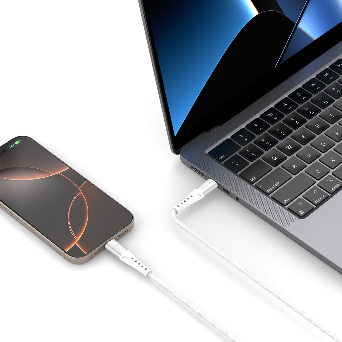 4smarts Usb-C Cable Primecord 60w 1,5m, Blanco