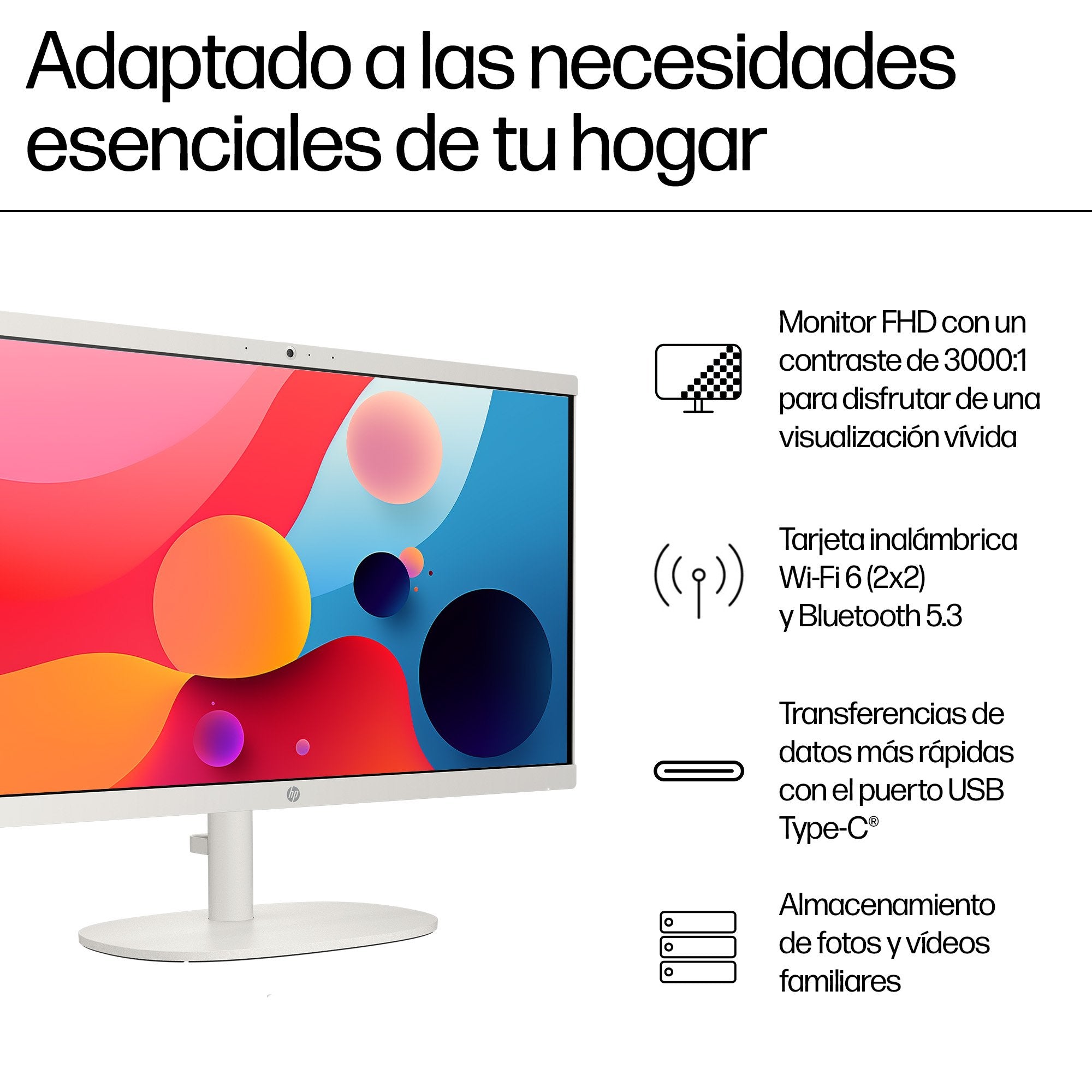 EAN 0198415200778 - HP 22-dg0036ns Intel® Core™ i3 i3-N300 54,6 cm (21.5") 1920 x 1080 Pixeles PC todo en uno 8 GB DDR5-SDRAM imagen 8
