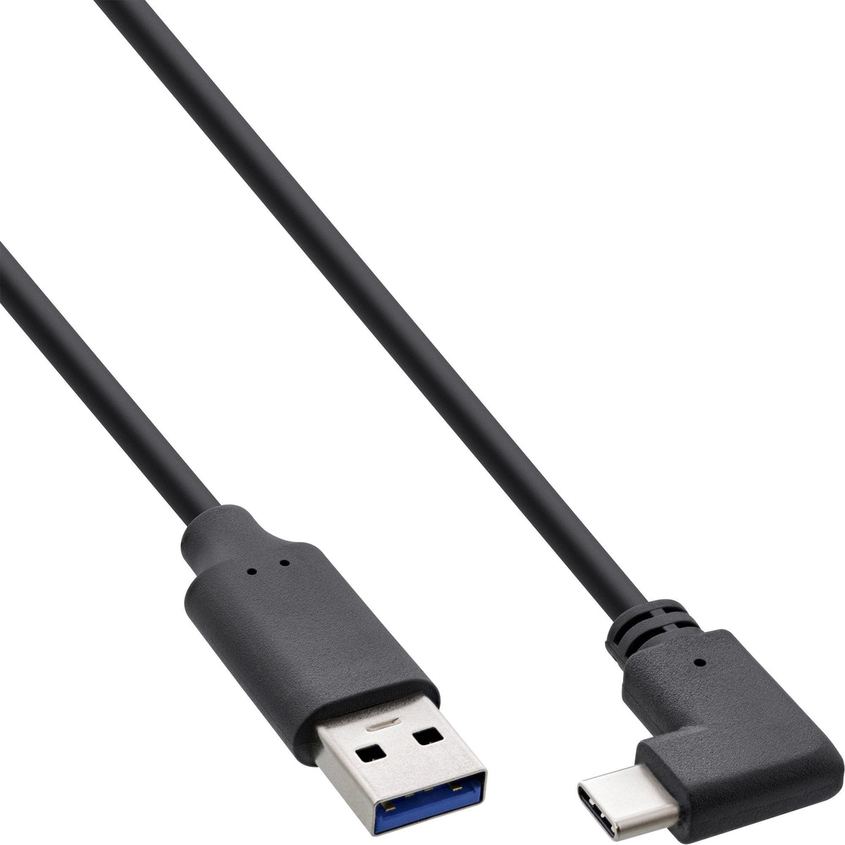 Cable Inline Usb 3.2, Usb Tipo C Macho En Ángulo A Macho A, Negro, 1 M