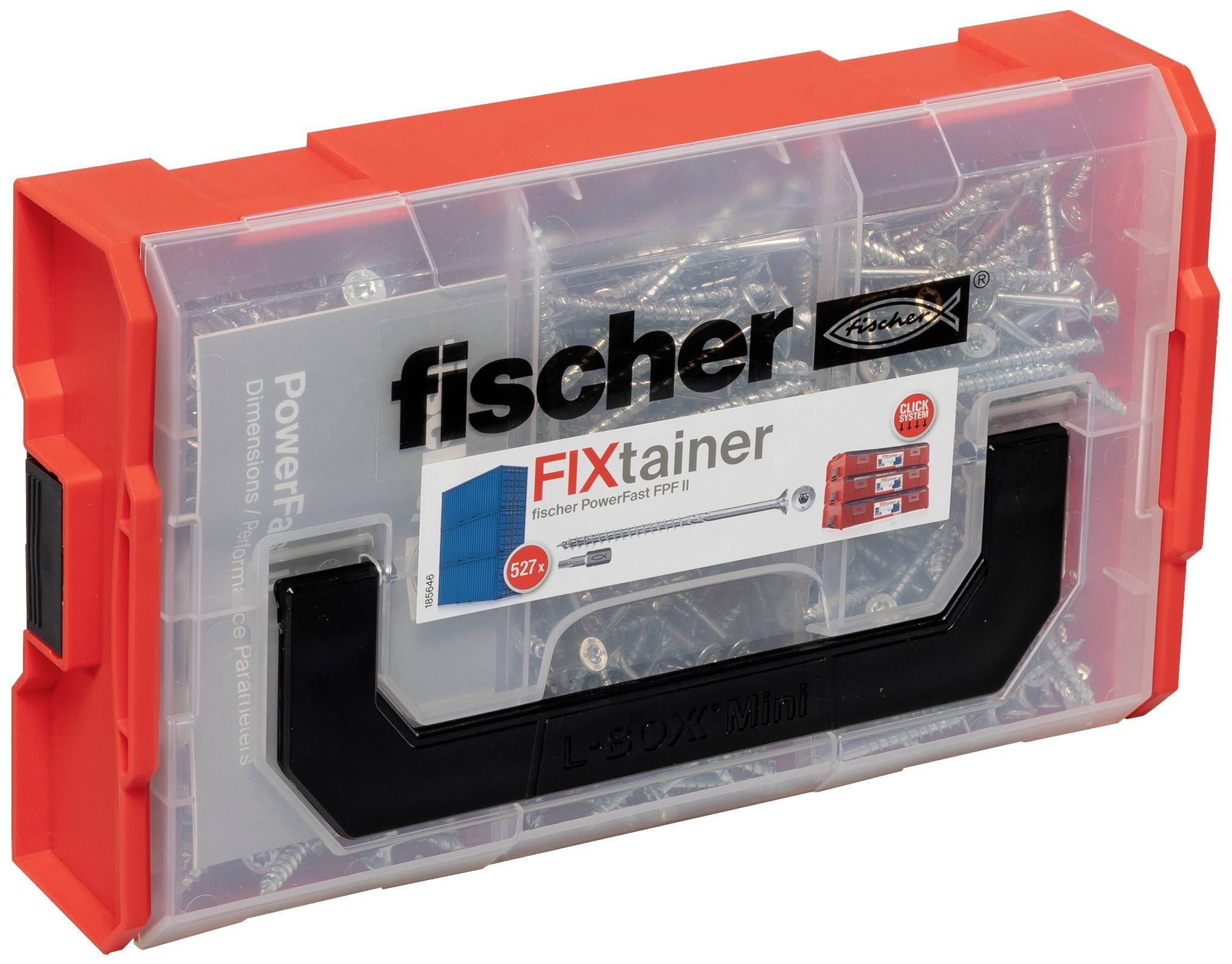 Fischer Fixtainer Powerfast Ii Cabeza Avellanada Tg Tx, Juego De Tornillos 527 Piezas, Rosca Parcial, Galvanizado 562272