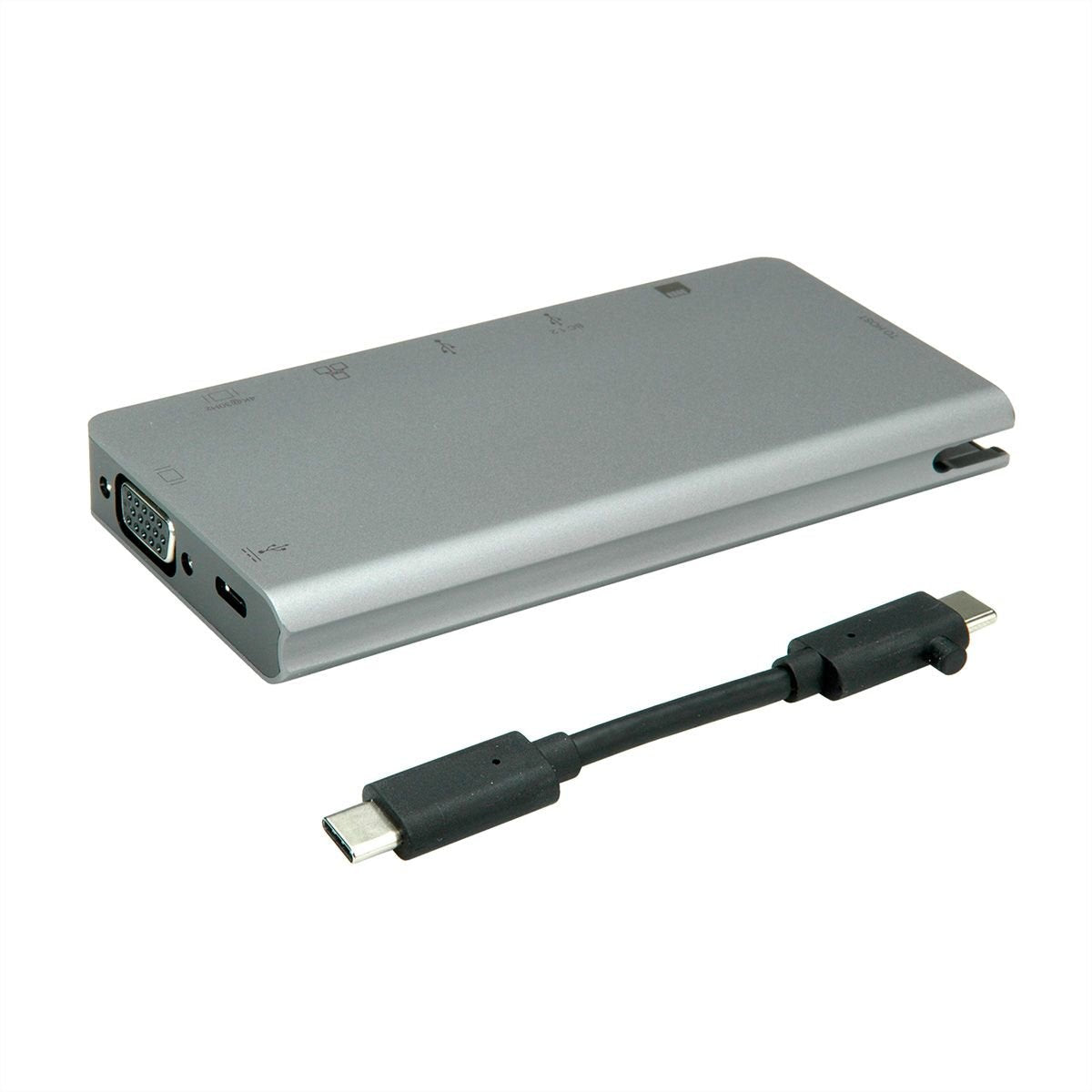 Roline Usb Typ C Dockingstation, Hdmi 4k, Vga, 2x Usb 3.2 Gen 1, Lan, Pd, Cardreader