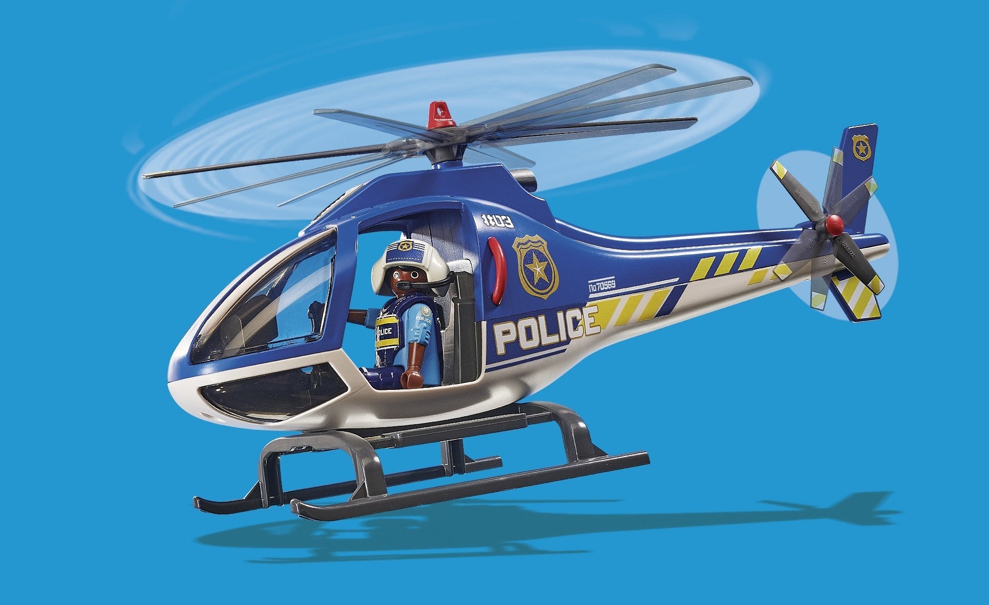 Playmobil - 70569 - Policía Helicóptero Y Paracaidista De La Policía