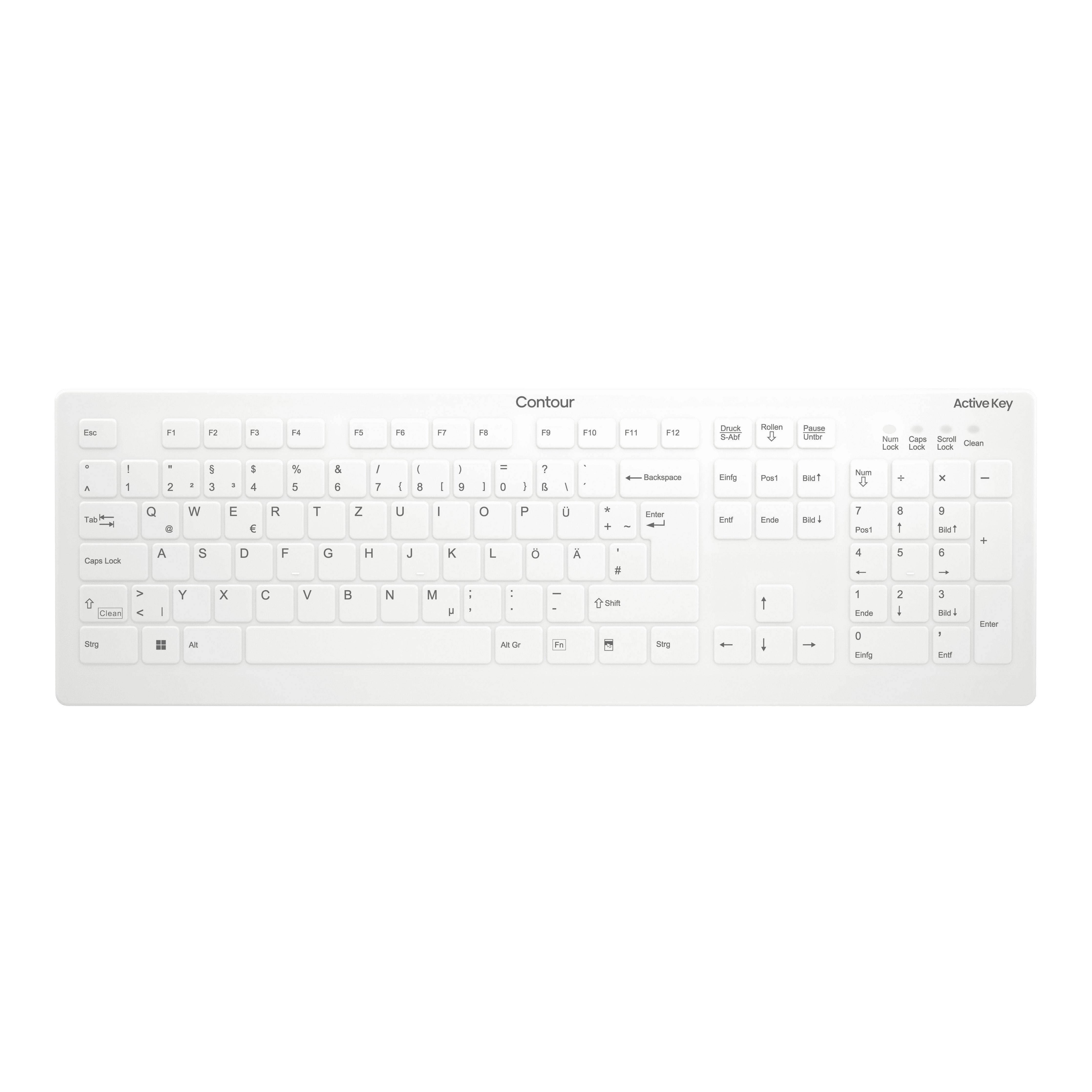EAN 7061119551718 - Contour Design Active Key AK-C8112 teclado Médico RF inalámbrico QWERTZ Alemán Blanco imagen 1