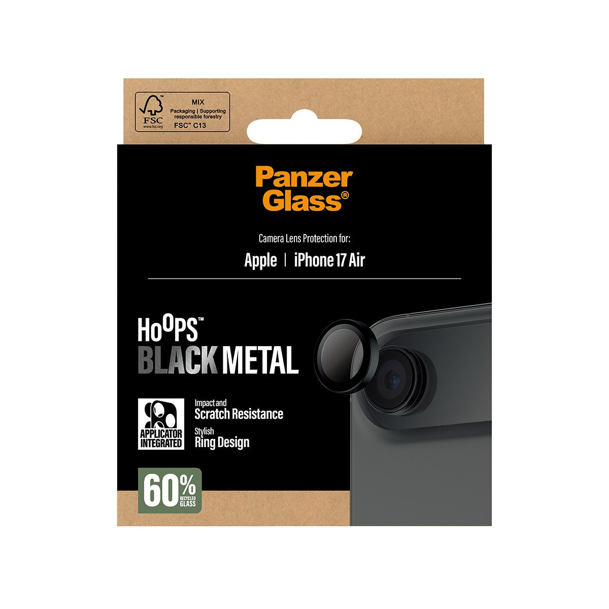 EAN 5715685027864 - PanzerGlass ® Hoops® Black Camera Lens Protector iPhone 17 Air Protector de pantalla Apple 1 pieza(s) imagen 3