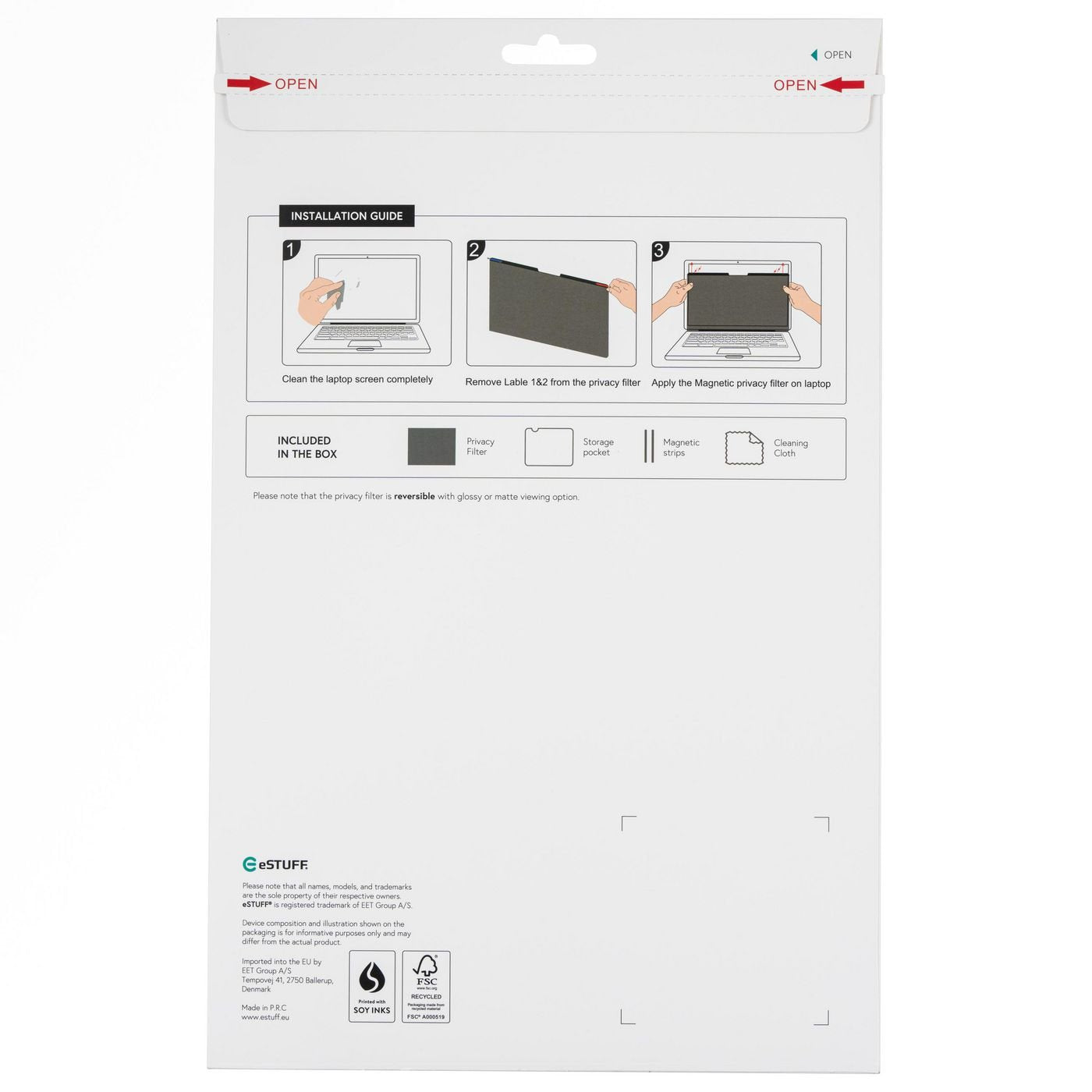 EAN 5706998845443 - eSTUFF GLBM15355213 filtro para monitor 39,6 cm (15.6") Portátil Filtro de privacidad para pantallas sin  imagen 2
