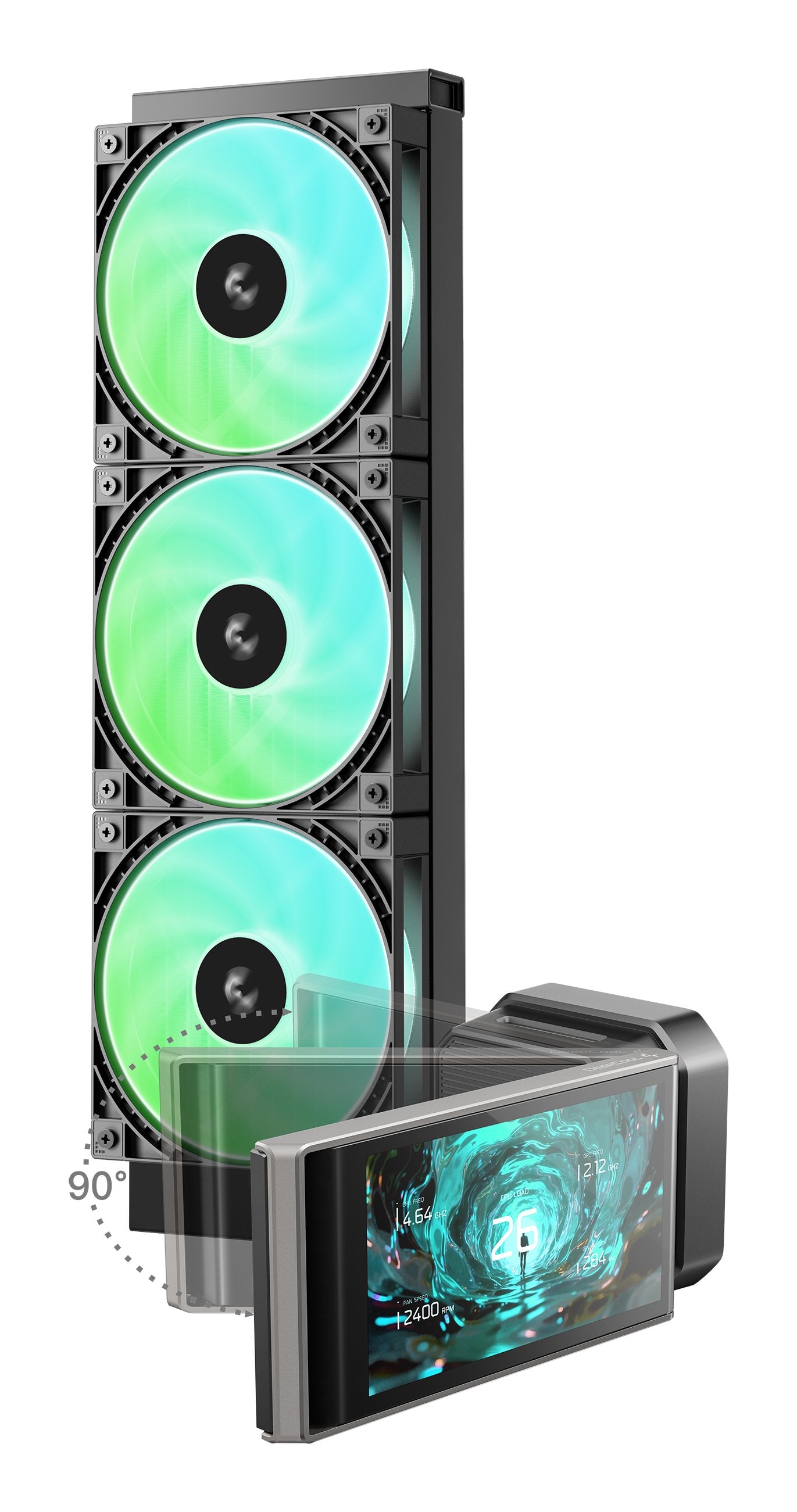 EAN 6933412730156 - DeepCool LT360 VISION ARGB Procesador Kit de refrigeración líquida 12 cm Negro 1 pieza(s) imagen 2