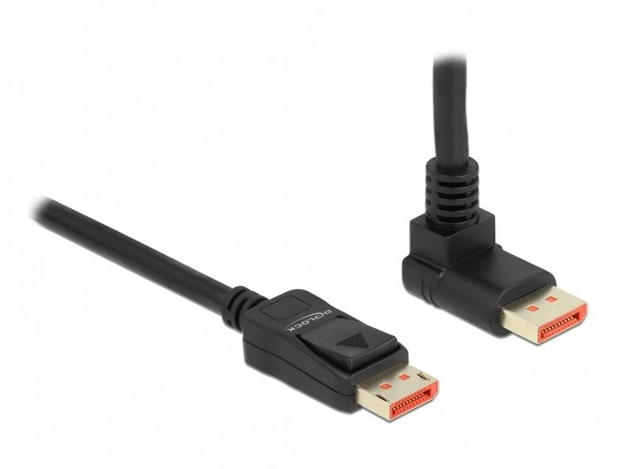 Delock Displayport Cable Stecker Gerade Zu Stecker 90° Oben Gewinkelt 8k 60 Hz 3 M