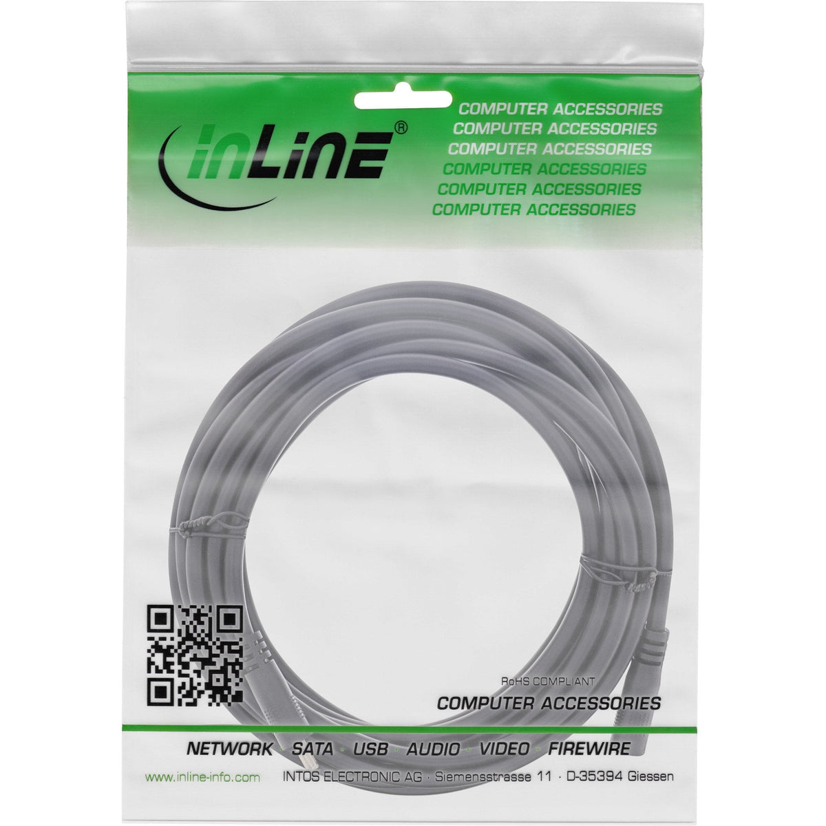 Cable De Extensión De Cc Inline, Enchufe De Cc Macho/Hembra 3,5x1,35 Mm, Awg 18, Negro, 5 M
