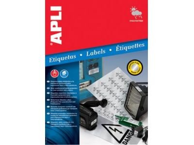 Apli Etiquetas Metalizadas Plata 45.7 X 21.2mm 20 Hojas