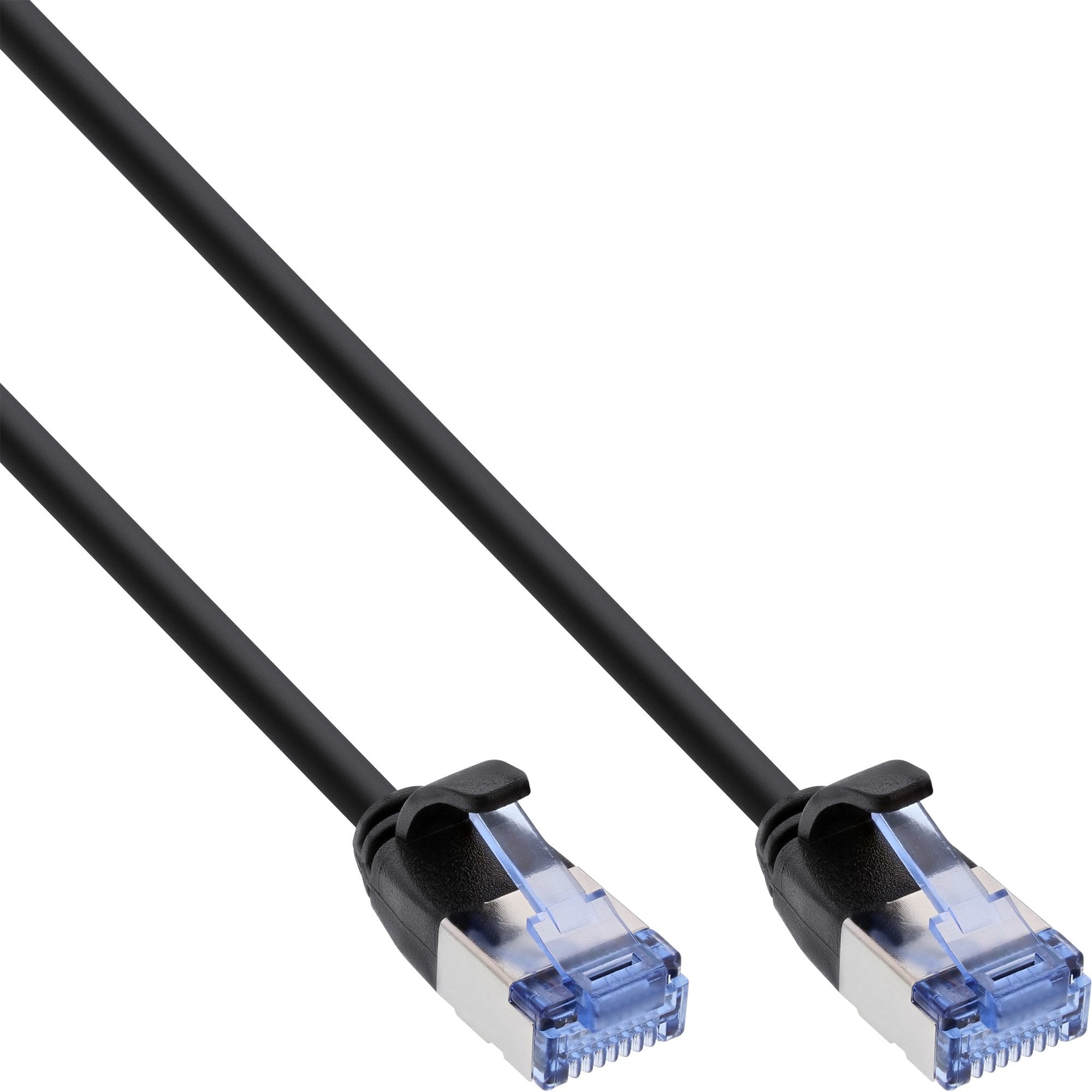 Cable De Red Inline Slim Redondo U/Ftp Cat.6a Negro 0.5m
