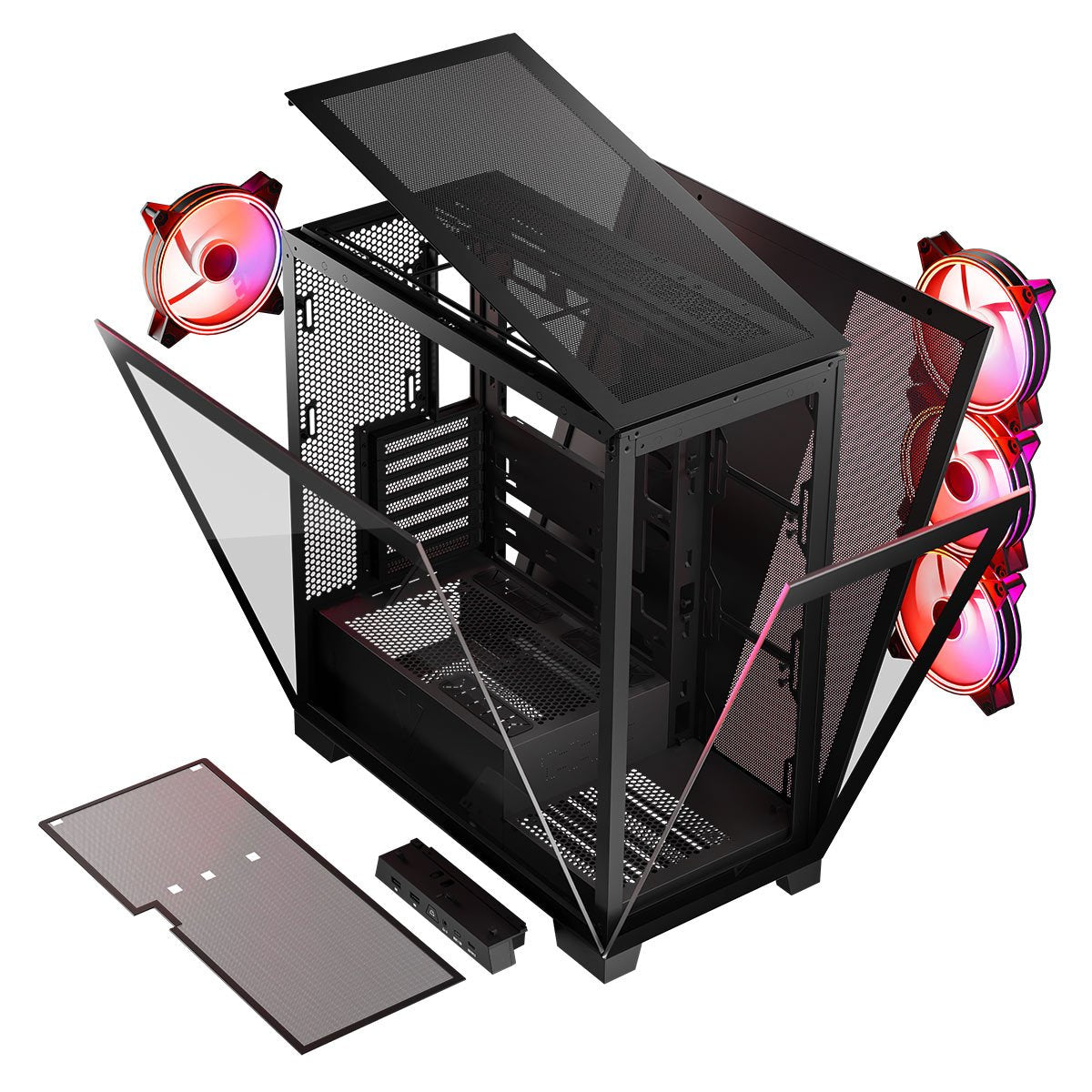 Caja  Pc Modecom  Volcano Space Apex Argb  Midi Usb 3.0 X 2  Cype-C