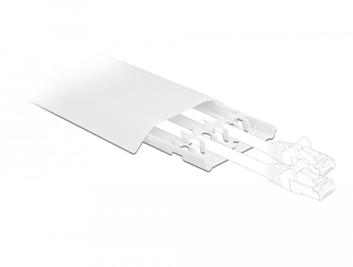 Delock Cablekanal Selbstklebend Mit Cablebefestigung 85 X 10 Mm - Länge 300 Mm 2 Stück Weiss