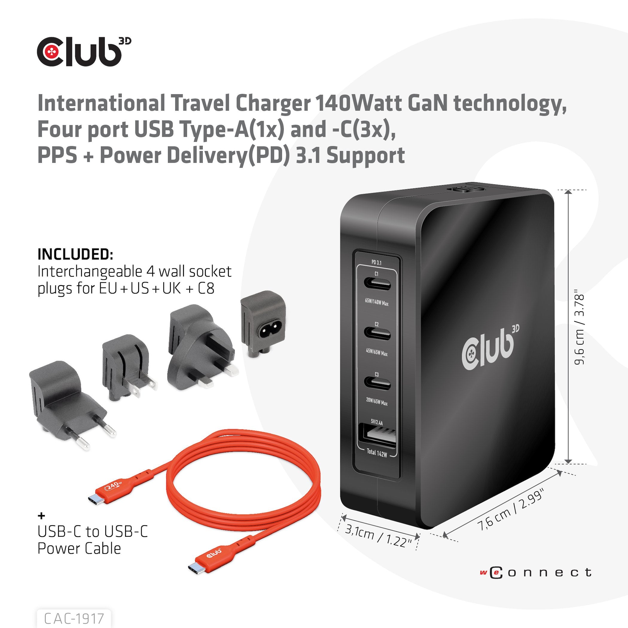 EAN 8719214472733 - CLUB3D CAC-1917 unidad de fuente de alimentación 140 W imagen 3