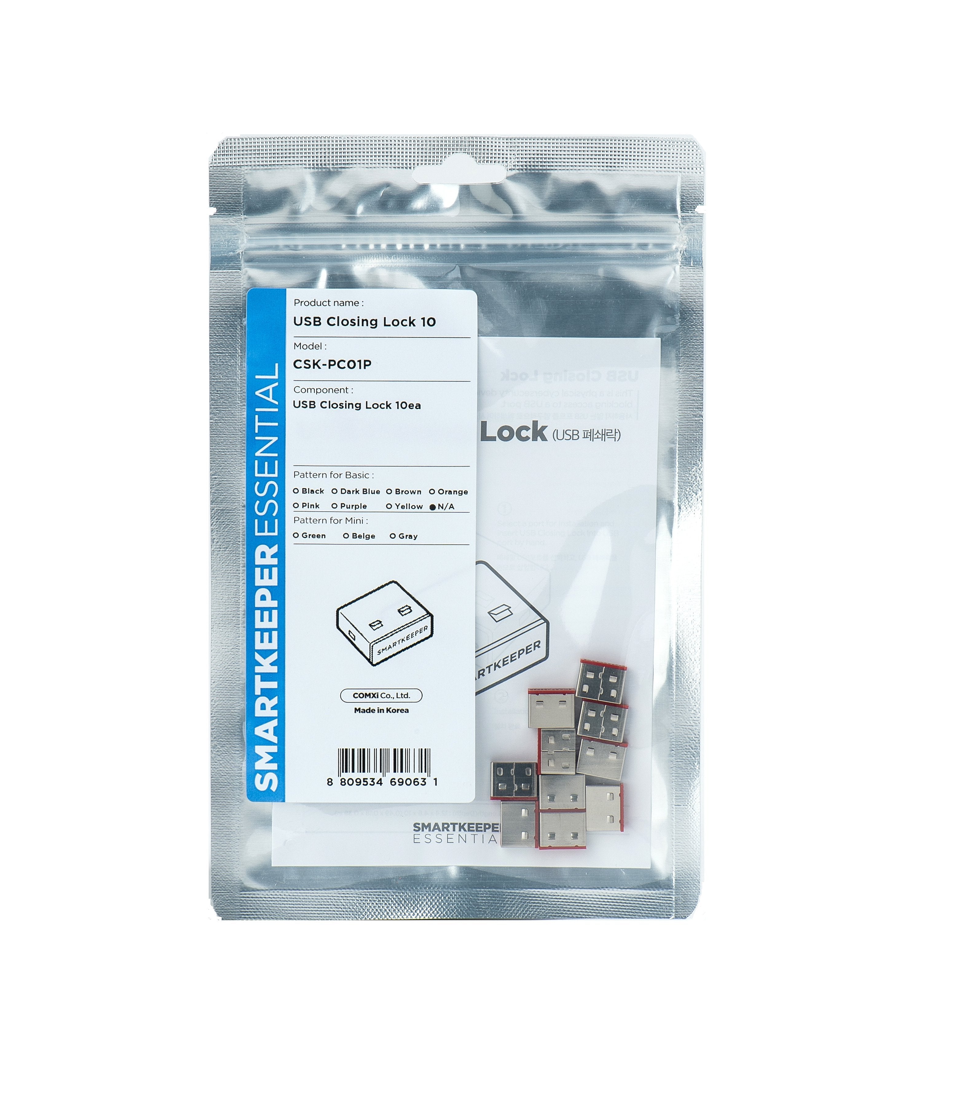 Smartkeeper Csk-Pc01p Bloqueador De Puerto Usb Tipo A Rojo, Acero Inoxidable Plástico 10 Pieza(S)
