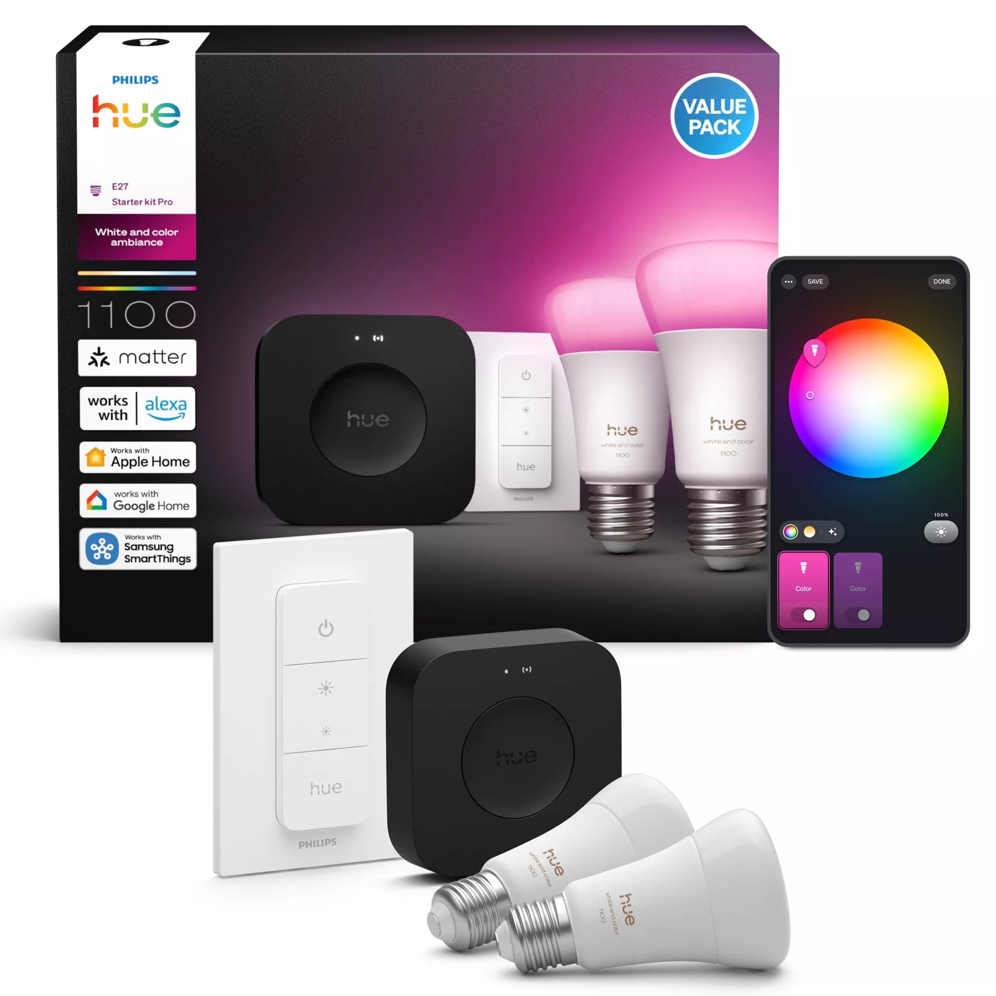 EAN 8720169374683 - Philips Hue White and Color ambiance 8720169374683 iluminación inteligente Kit de iluminación inteligente imagen 4
