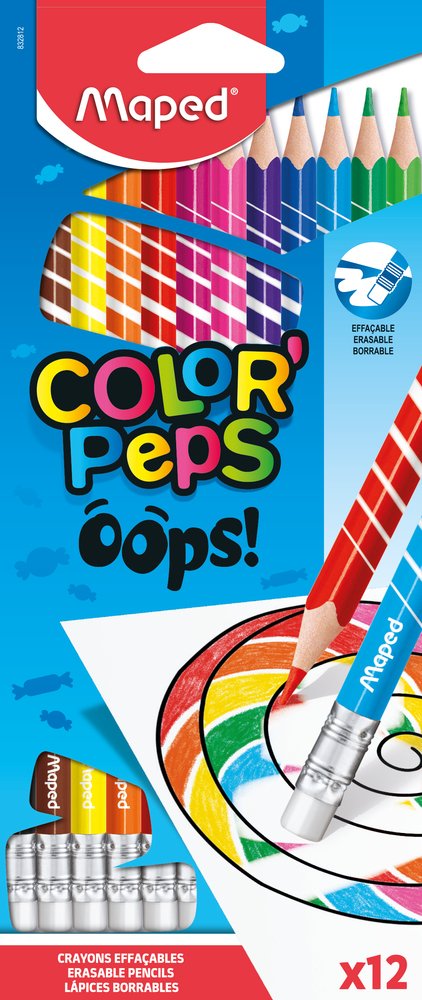 Maped Lápices De Colores Color´Peps Borrables Estuche De 12 C/Surtidos
