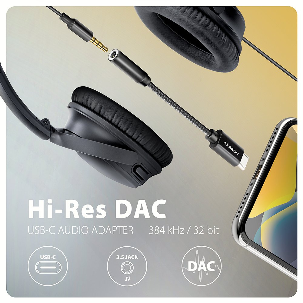 EAN 8595247908193 - Axagon ADA-HC cable de audio 0,1 m 3,5mm USB Tipo C Negro imagen 2