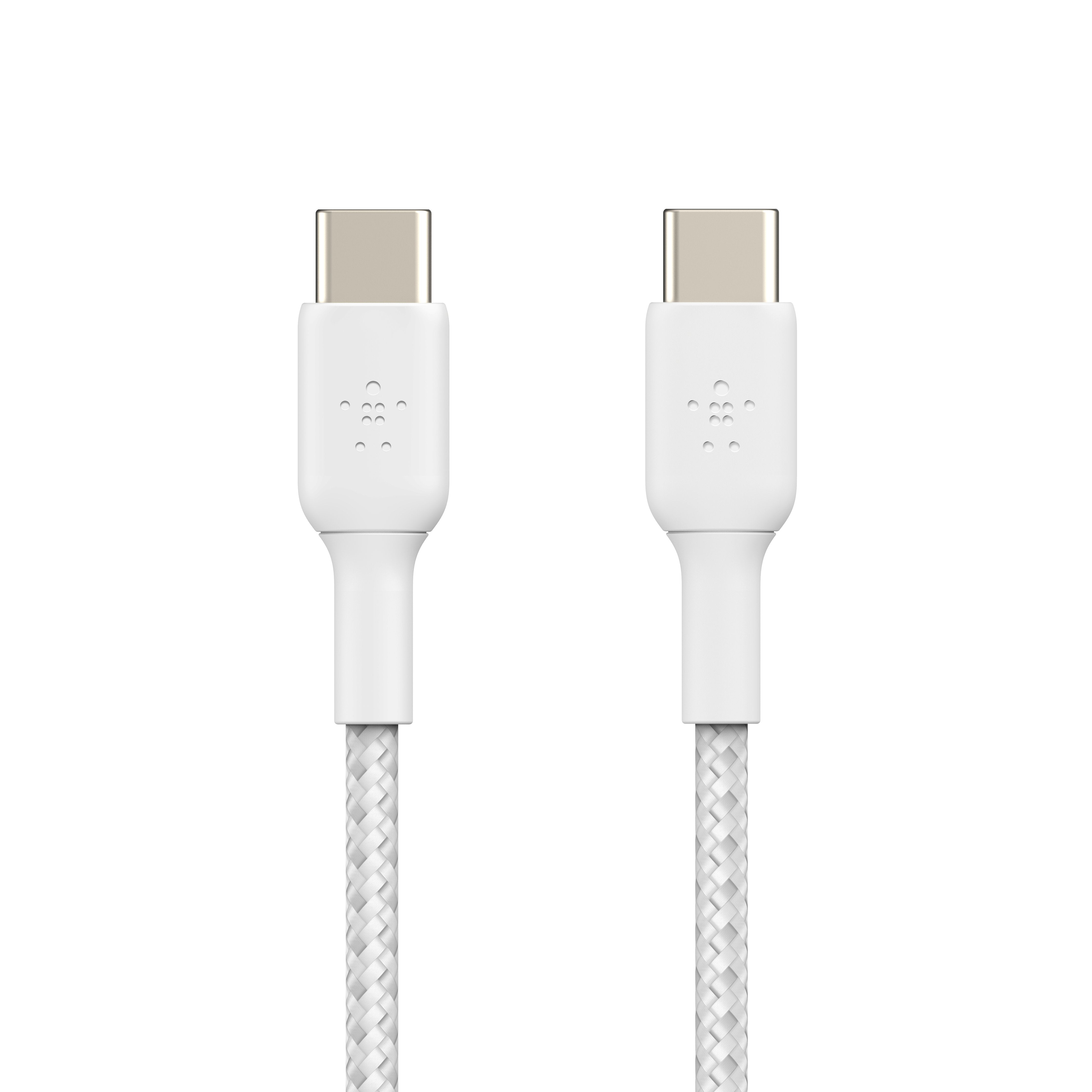 1x2 Belkin Braided Pvc Cable 2m Usb-C/Usb-C Wh.  Cab004bt2mwh2pk