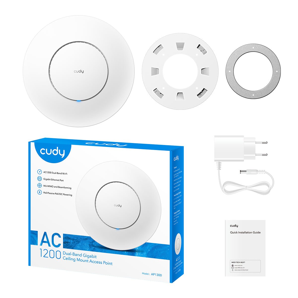 Cudy Ap1300 Punto De Acceso Inalambrico Gigabit Ac1200 - Poe Pasivo