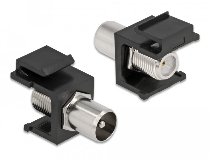 Keystone Modul Iec Stecker > F Buchse Schwarz